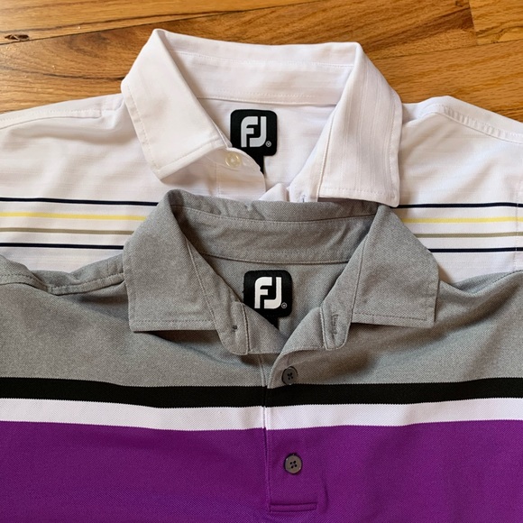 FootJoy Other - FootJoy Men’s Size Medium Short Sleeve Polo Bundle of Two Striped Cotton Blend‎